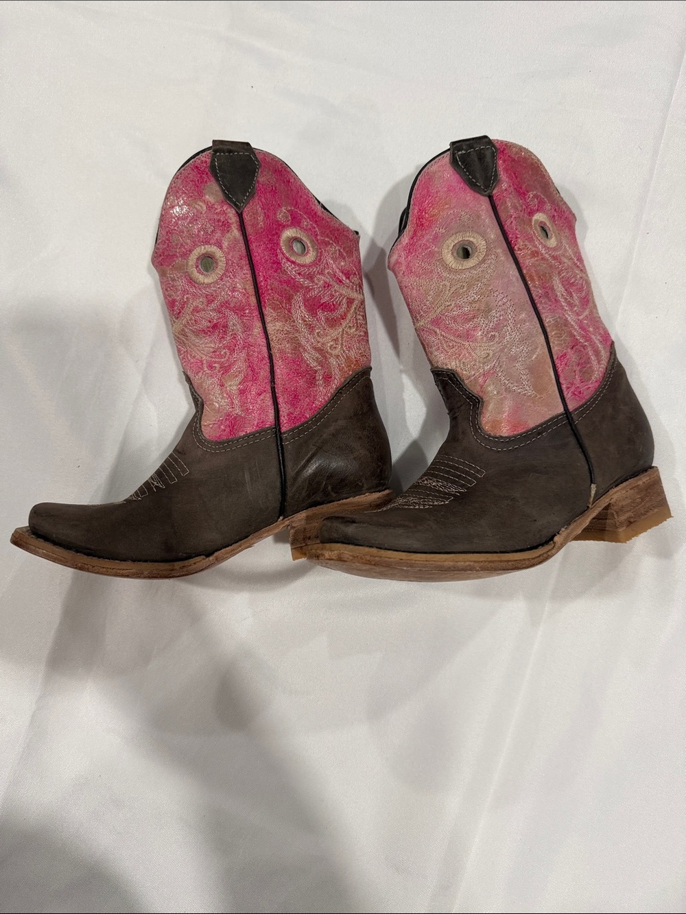 Women’s Pink & Brown Western Cowboy Boots - Stylish Riding Boot